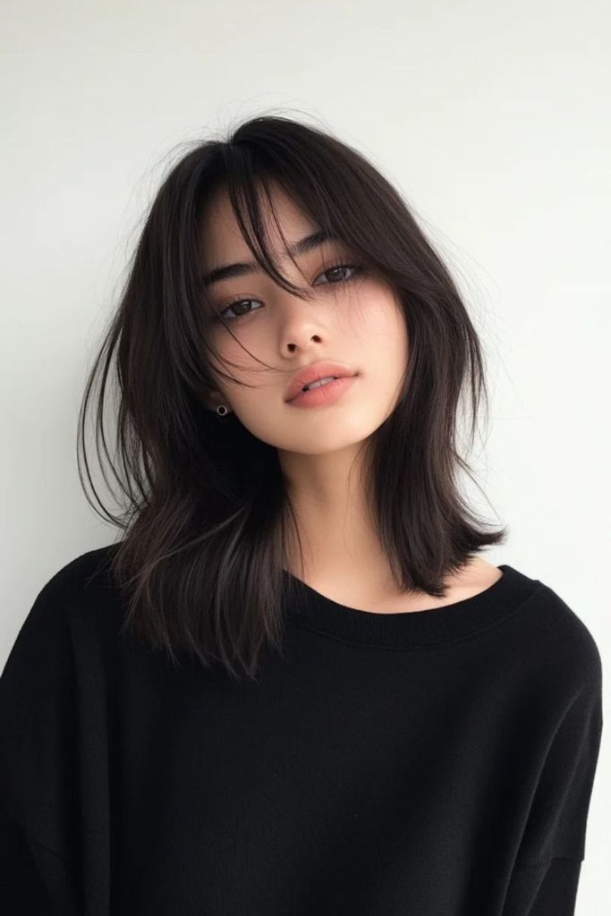 Long lob with tousled layers