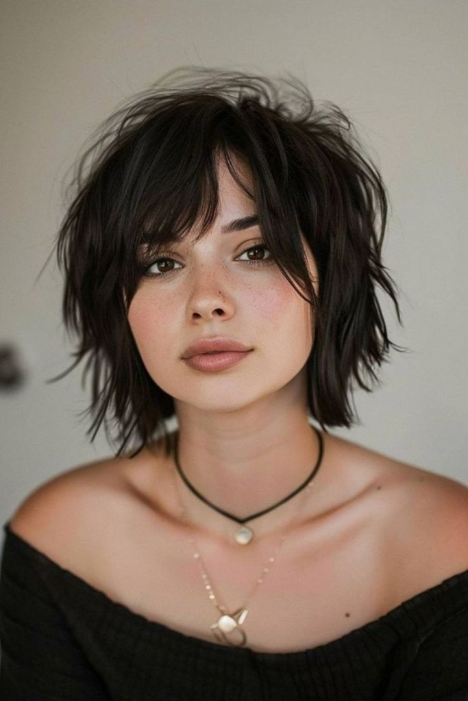 Tousled mini shag with scattered waves