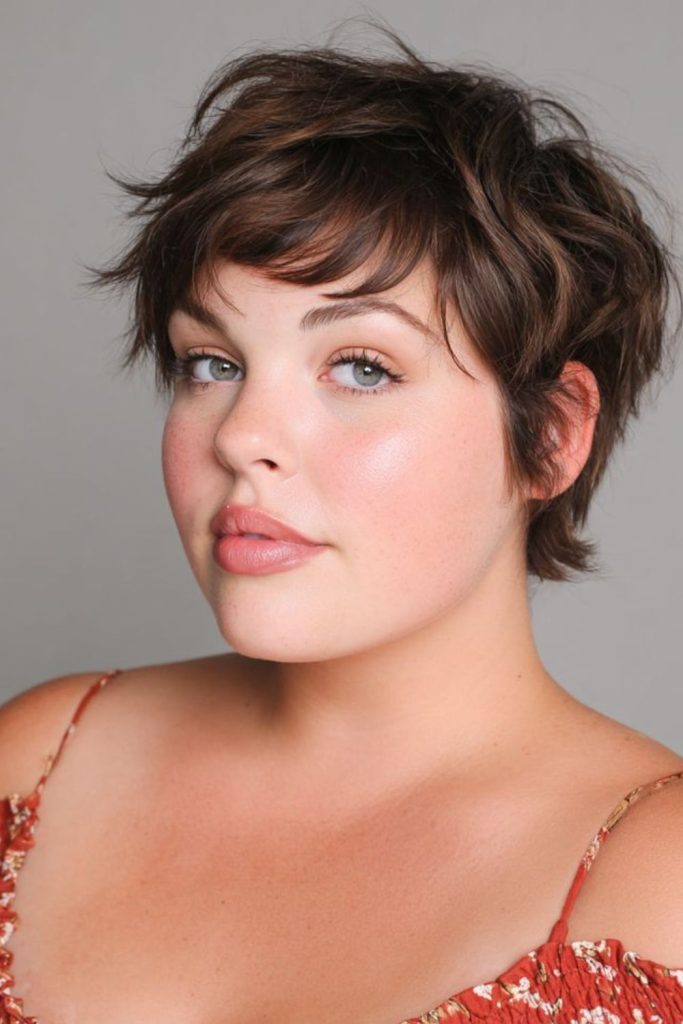 Tousled razor pixie with messy layers