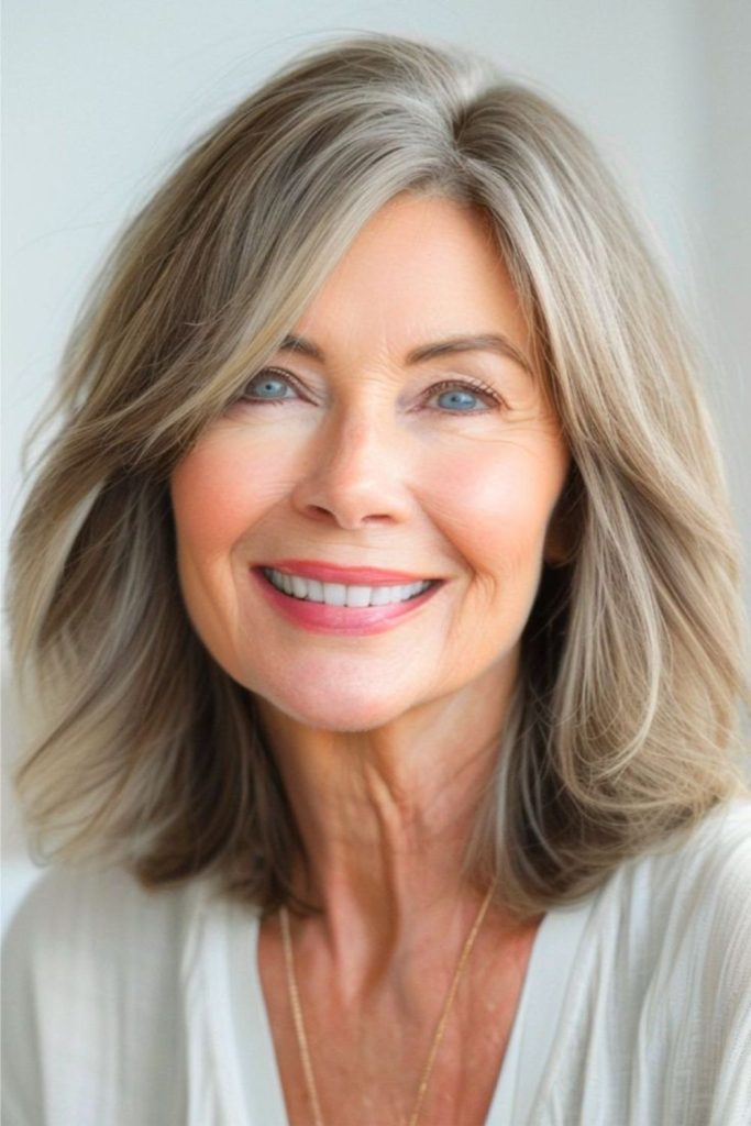 Tousled shoulder-length cut with bounce.