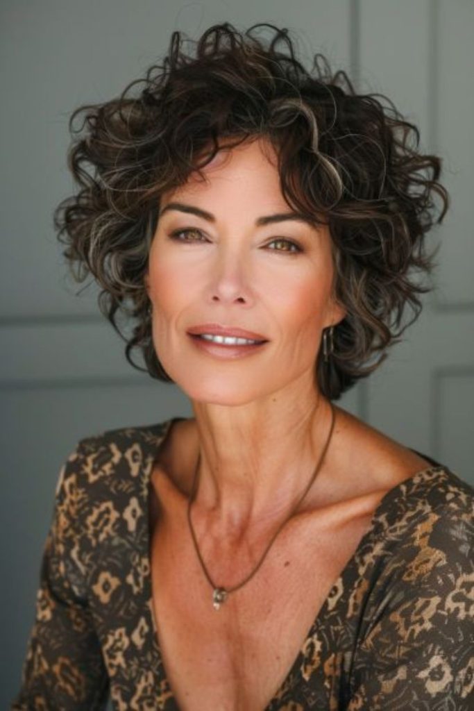 Voluminous curls playful flicked tips