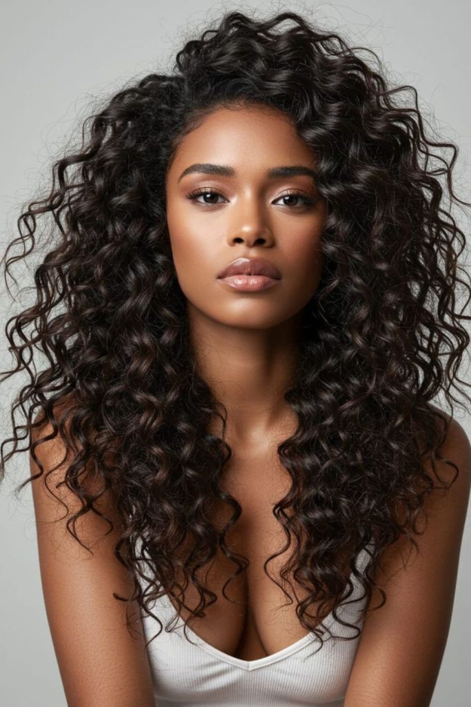 Voyage Gale Length adventurous windswept curly style