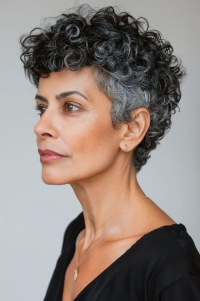 Delicate small curls with soft movement.