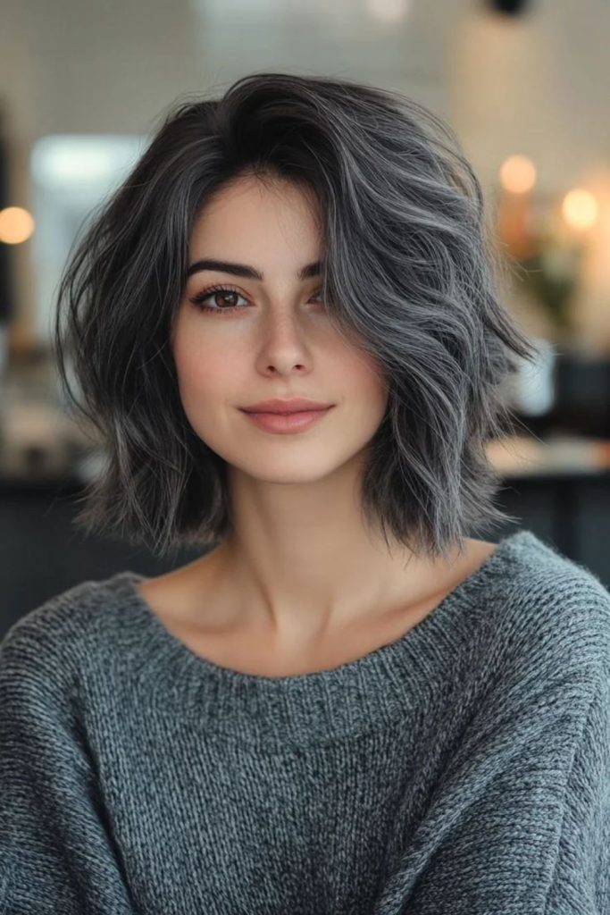 Gray lob with flowing texture