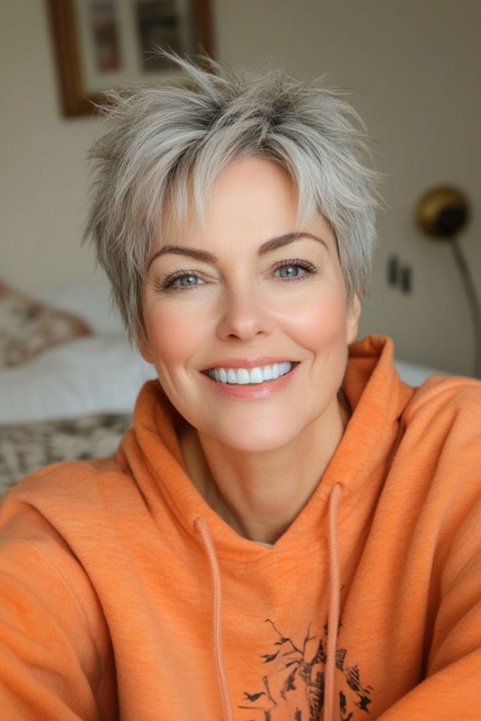 Soft airy short pixie with movement