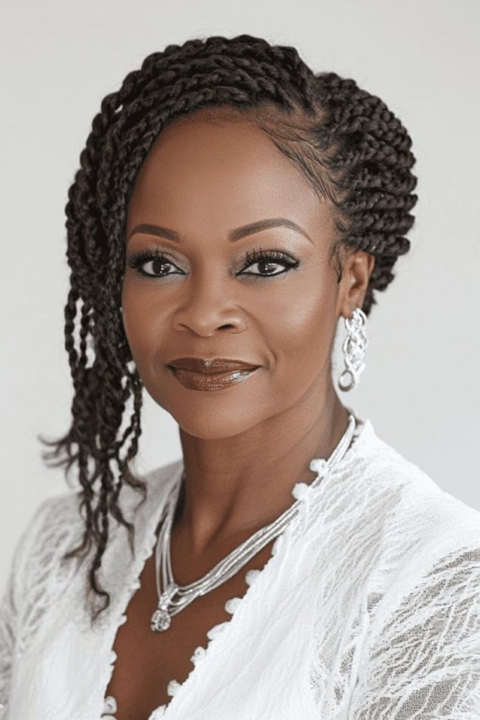 Dark accent locs with natural texture