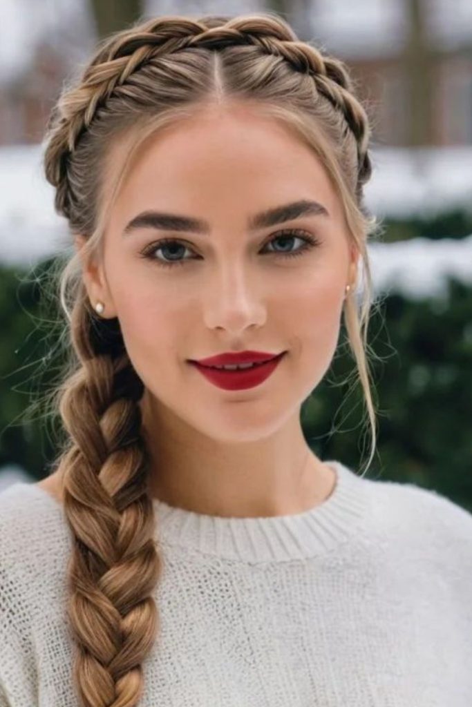 Rope crown braid warm glow