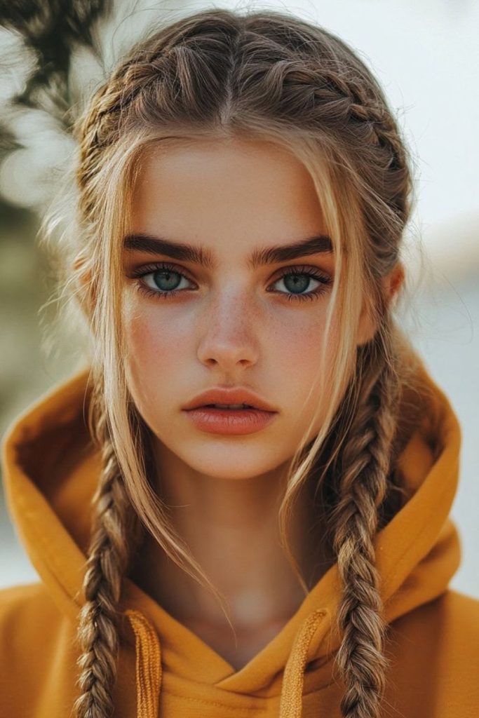 Rope twist braid winter style