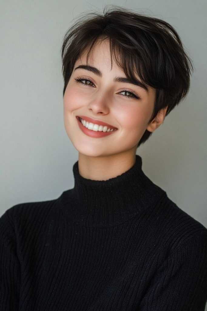 Pixie cut with crown layers