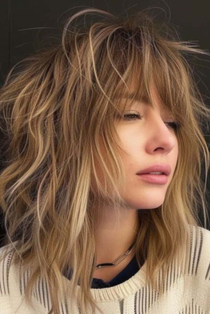 Floating wisps lift thin delicate hair.