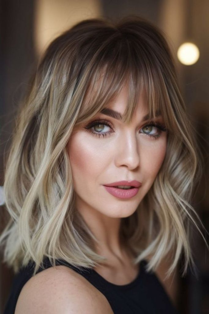 Ombre bob with soft airy layers.