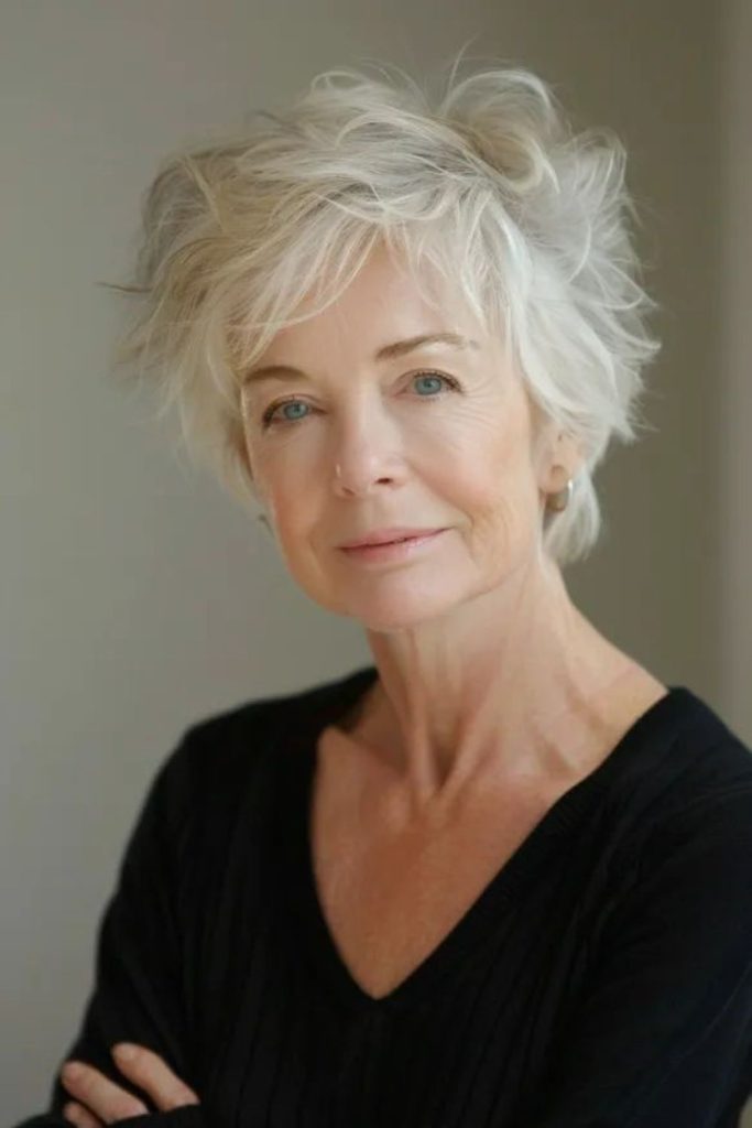 Crown puff adding airy lift naturally