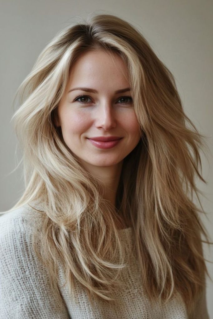 Asymmetrical flick thin hair