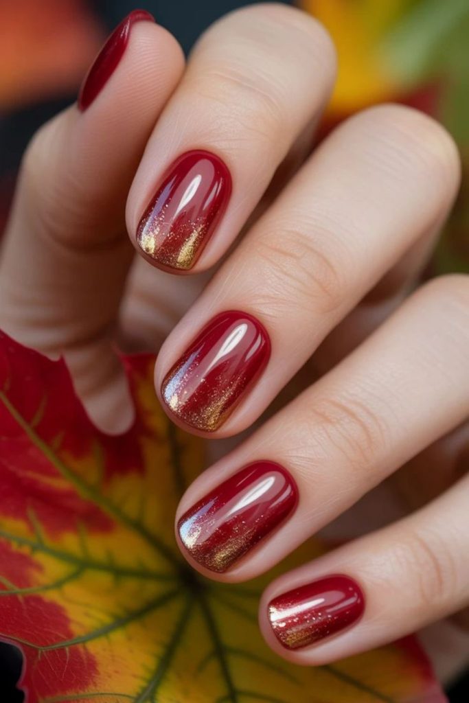 Sheer berry toned winter nails