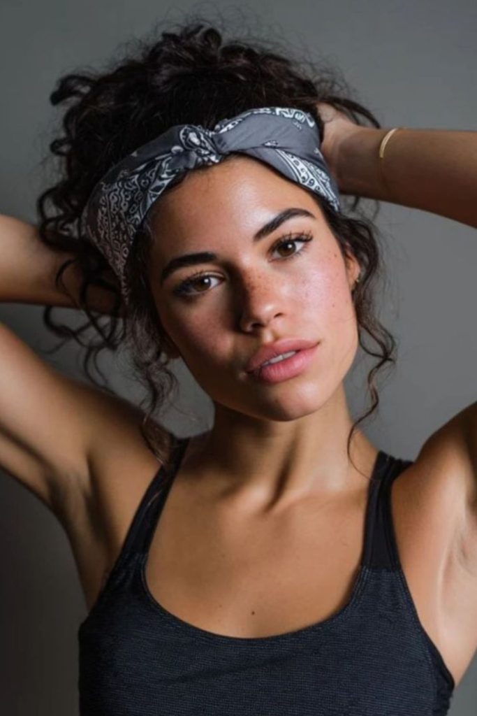 Headwrap bun basketball women hairstyle