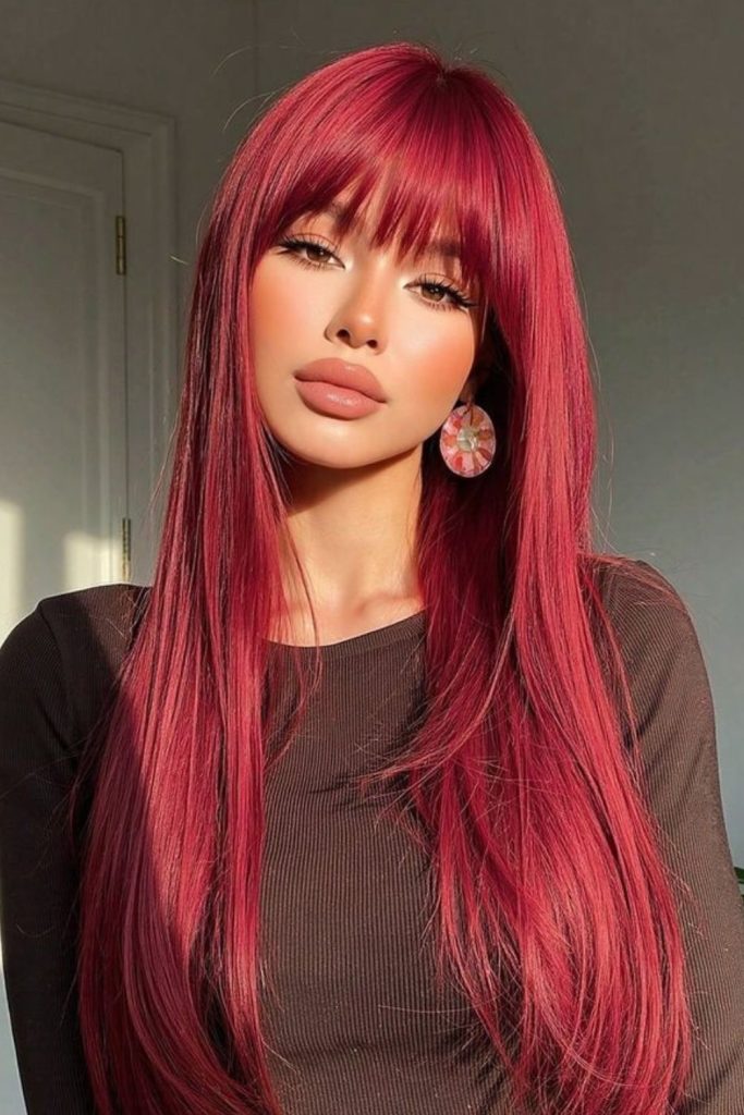 Straight ruby fringe edgy chic