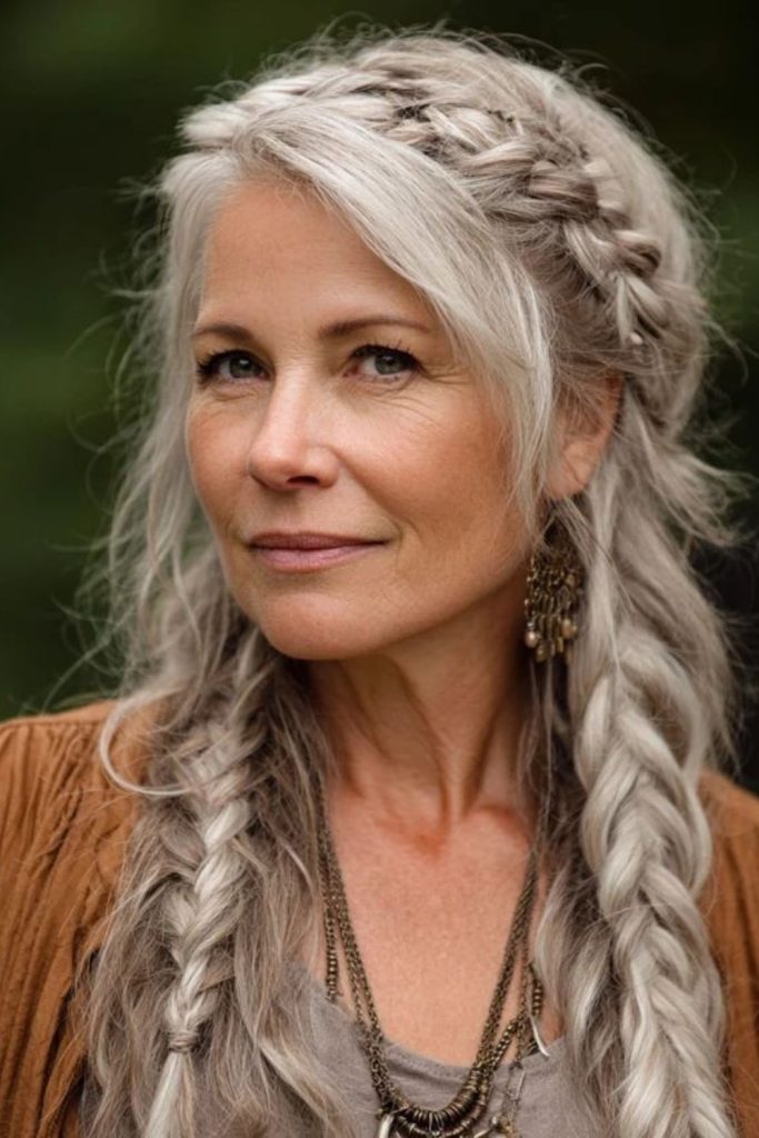 Braided side sweep loose strands