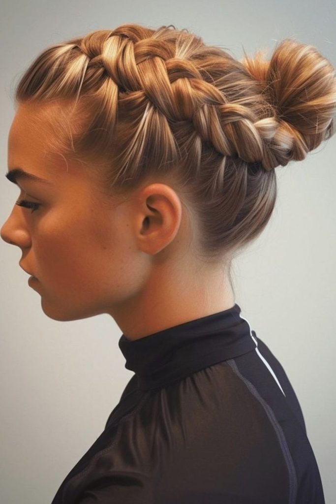 Twist bun athletic women style
