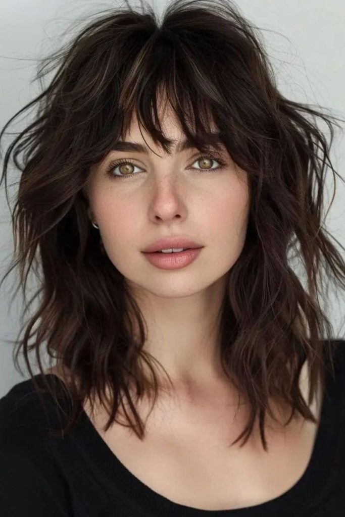 Morning-inspired jagged uneven mid-length hair