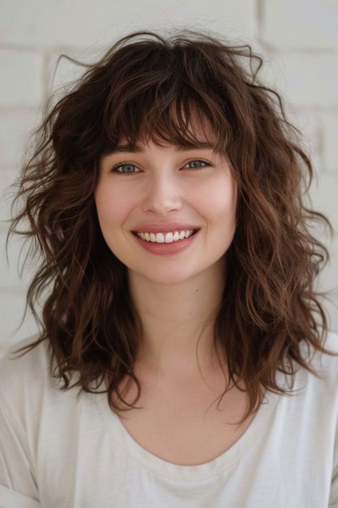 Warm textured uneven mid-length layers