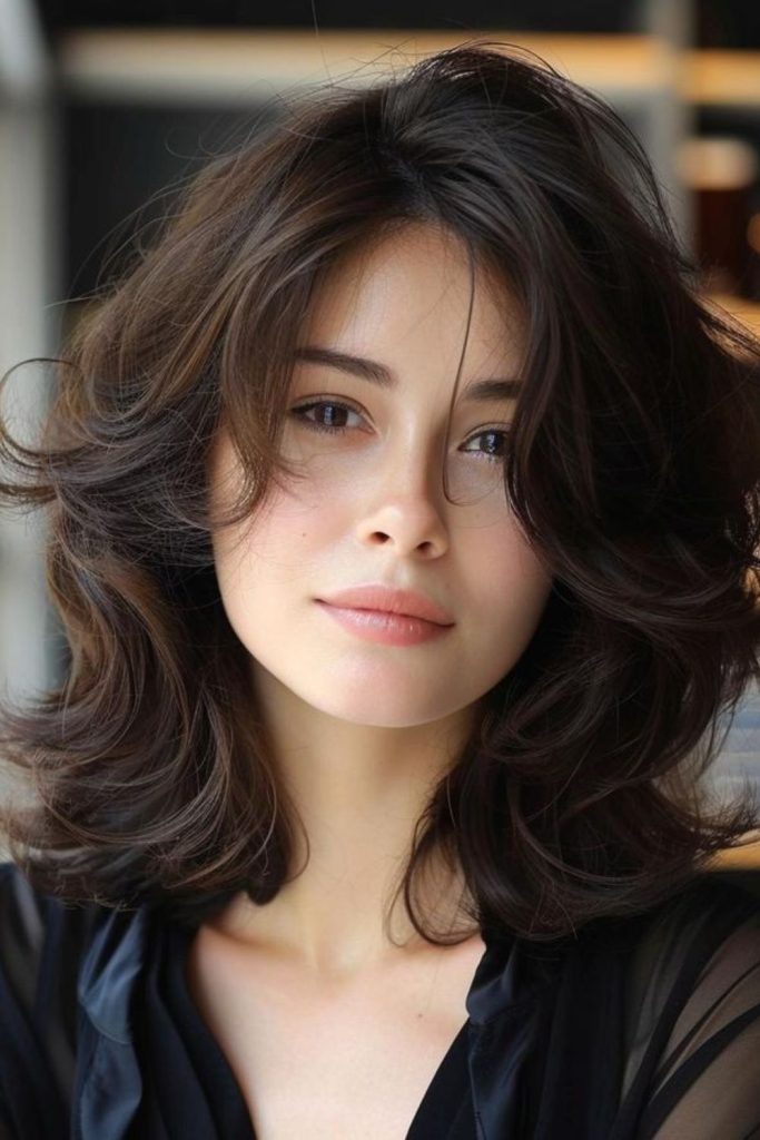 Jagged mid-length layers with silky texture