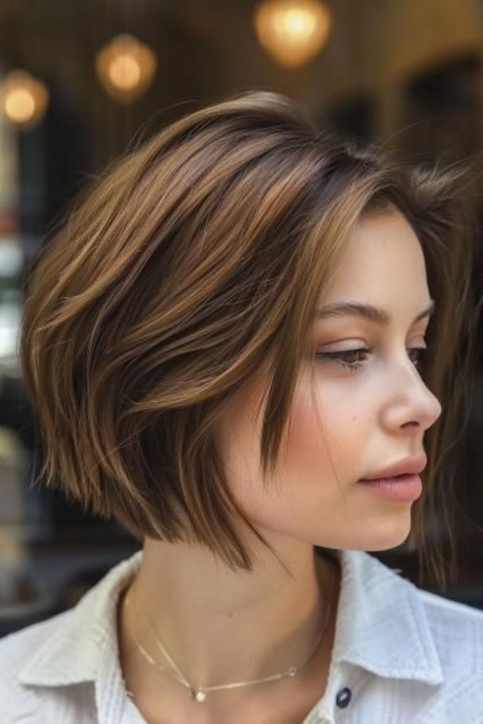 Playful flicked Italian bob ends.