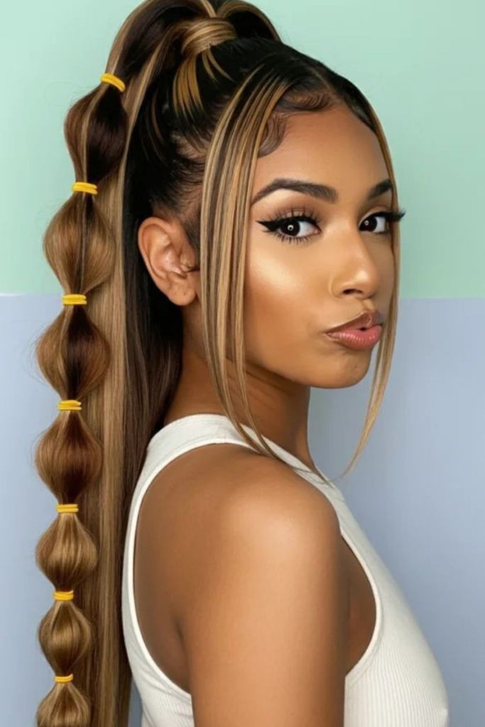 Bubble braids with honey caramel accents.