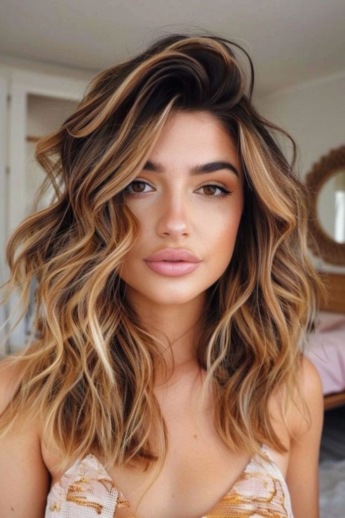 Hidden layers with caramel honey streaks.