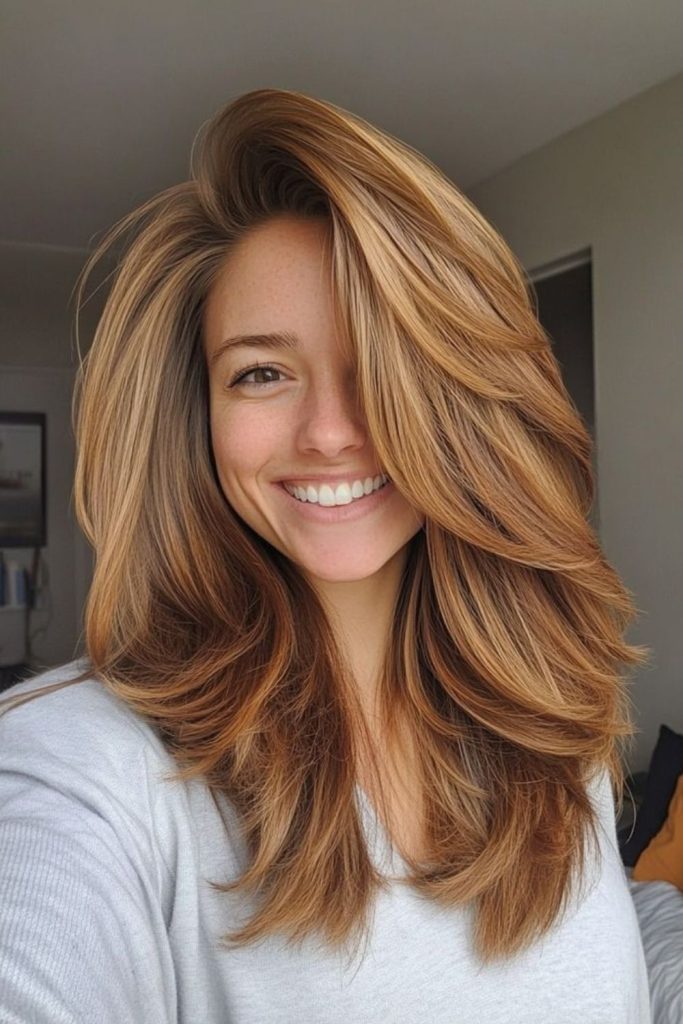 Rippled caramel layers with subtle texture