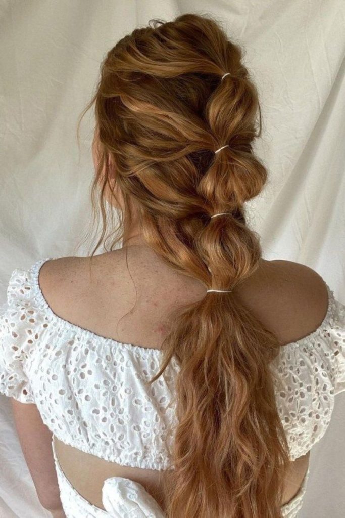 Bubble twist thin long hair