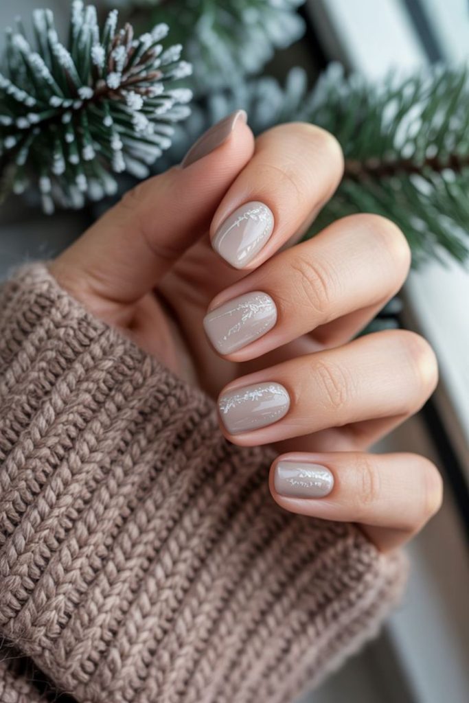 Pale greige cashmere inspired nails