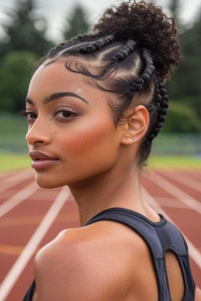 Crown braids championship basketball look