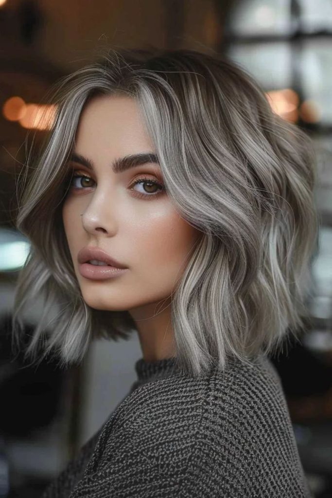Charcoal smoke edgy gray bob