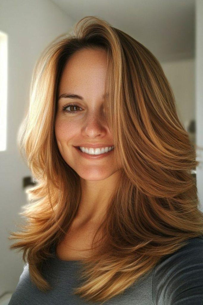 Chestnut hair with gentle flicked layers