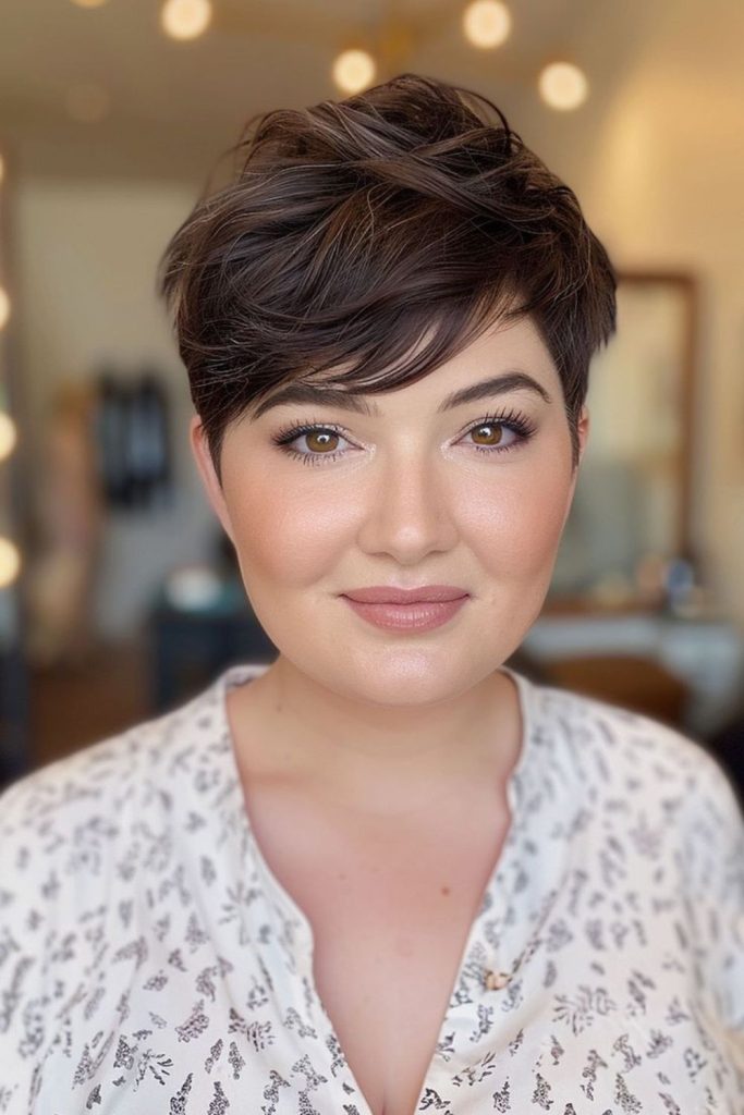 Fluffy lifted pixie with cloudlike texture