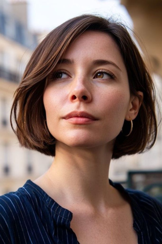 Structured cool Italian bob look.