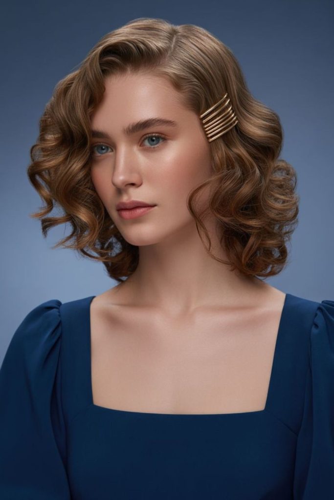 Exaggerated crimped waves for vintage look