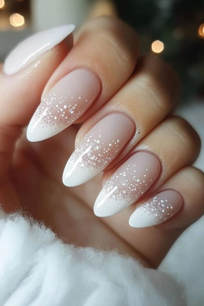 Clear icy breathable nail look