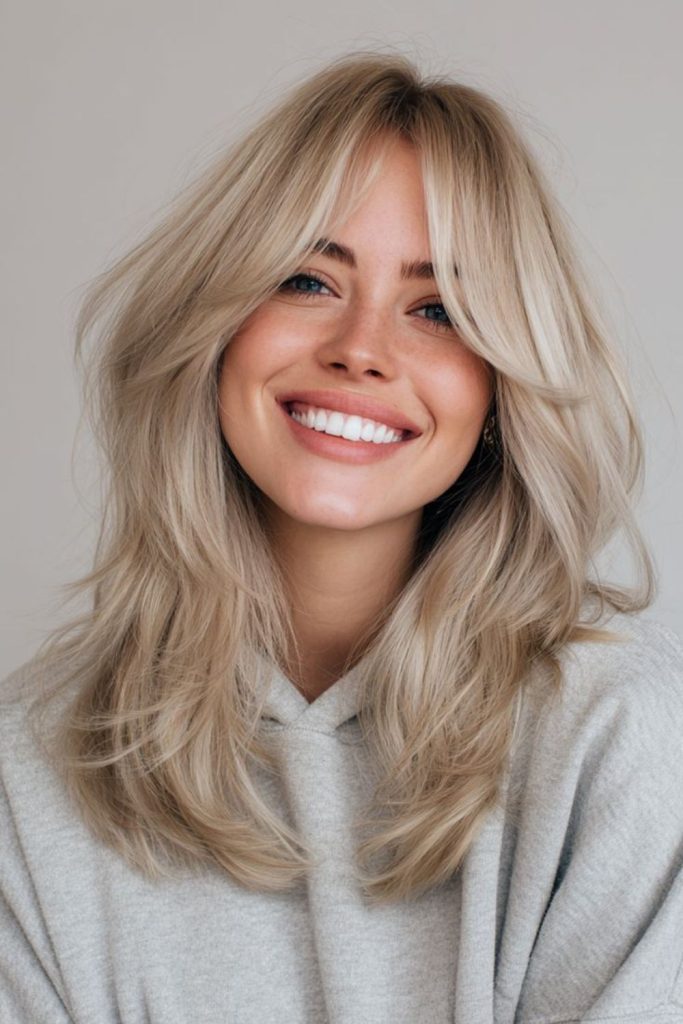 Reflective mid-length layers with multifaceted shine