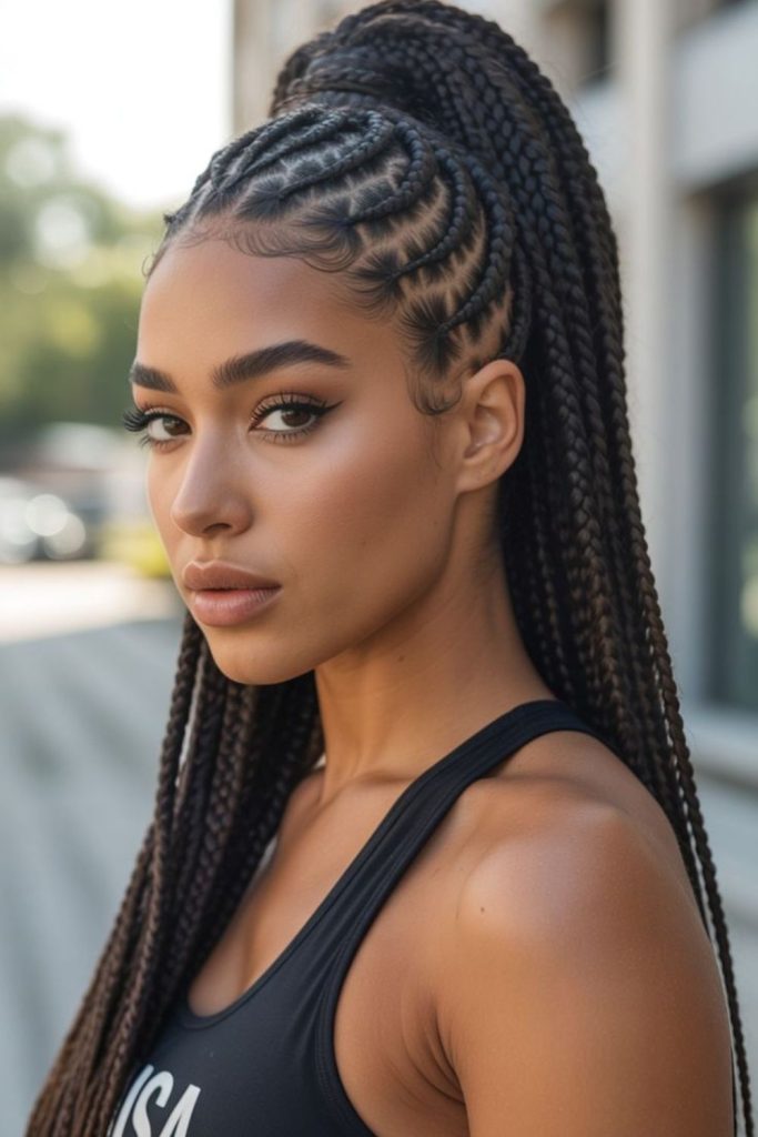 Micro twists athletic basketball hairstyle