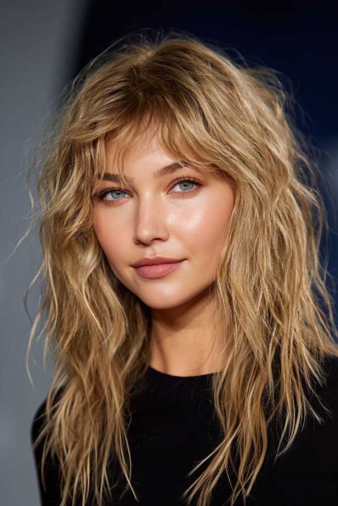 Beige shag with airy chaotic movement