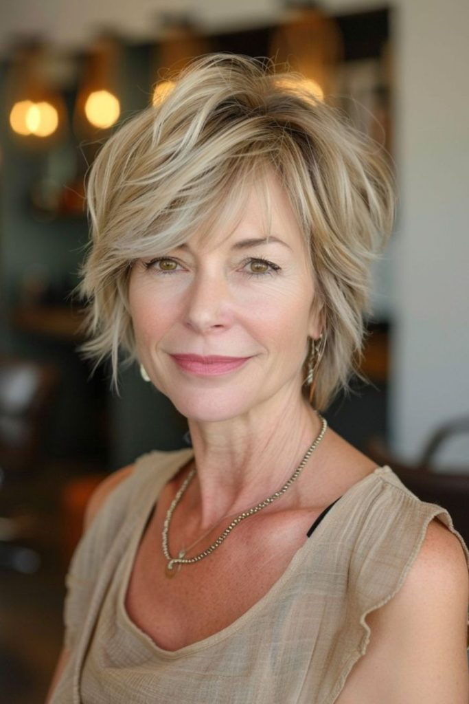 Layered bob curling inward softly