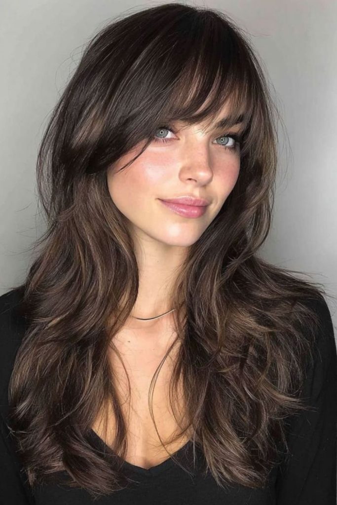 Airy delicate layered long thin hair