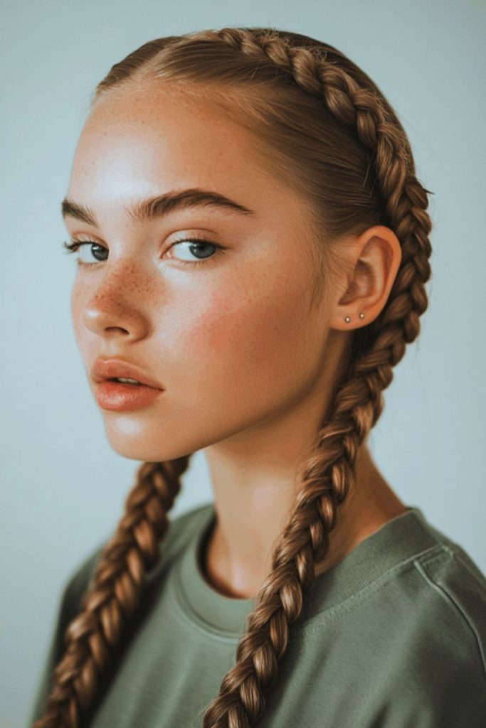 Halo braid women basketball hairstyle