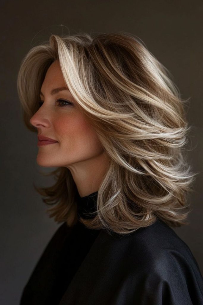 Outward feathered flip playful bounce