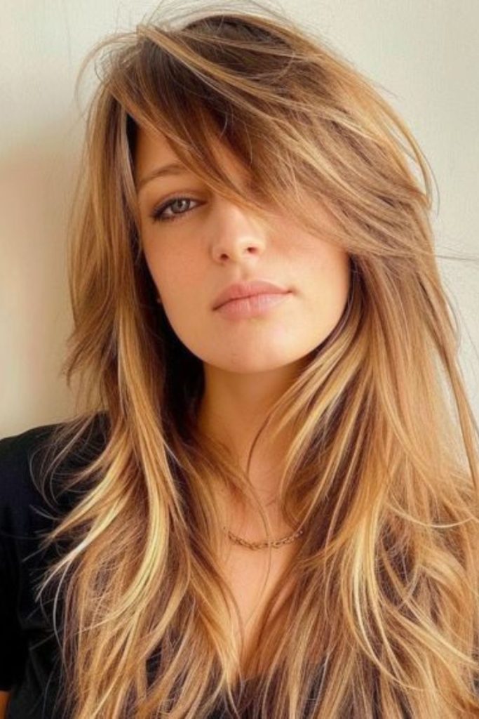 Feathered side thin long hair