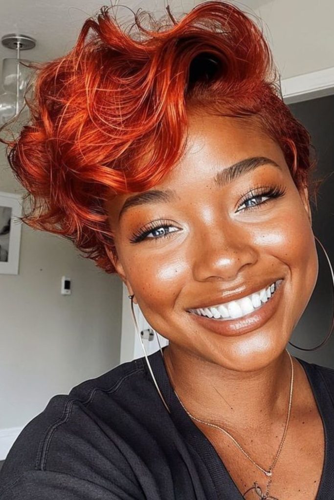 Spiky red pixie dynamic flair