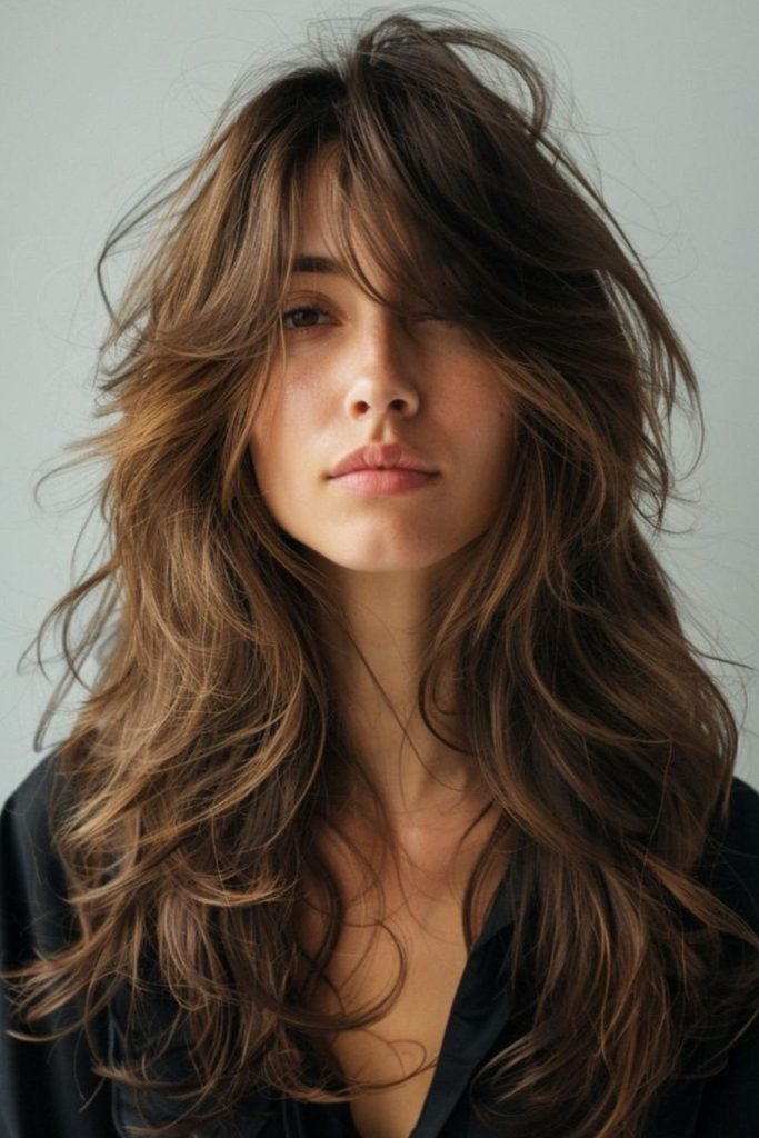 Floating layered thin long strands