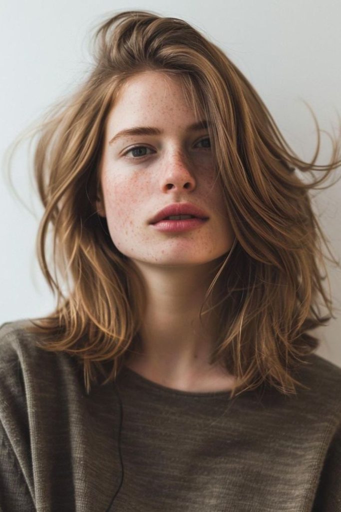 Long bob with jagged uneven ends