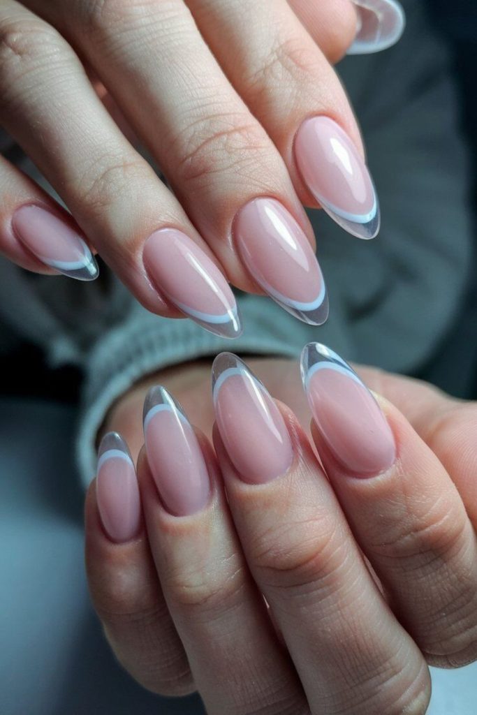 Transparent nails with fine framing edges